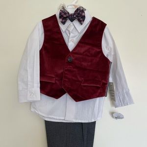 NAUTICA Set with Dress Shirt, Vest, Bow Tie, Pants